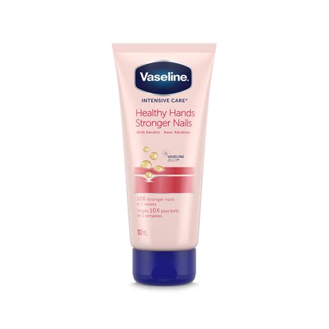 Encourages healthy hair, skin and nails. Vaseline® Intensive Care® Healthy Hands Stronger Nails