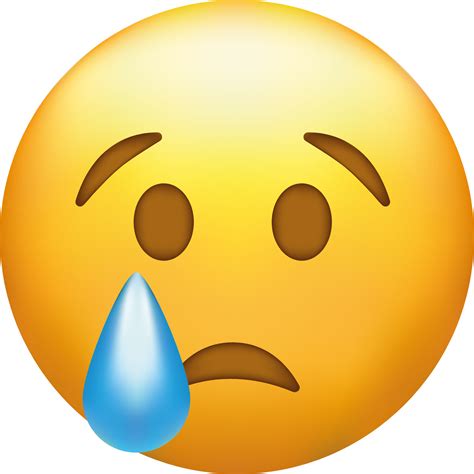 Crying Emoji Sad Emoticon Face With Tear Drop 22932674 Vector Art At