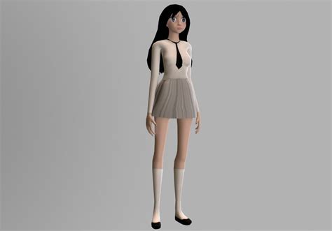 3d Model Anime Girl For Games Low Poly Vr Ar Low Poly Cgtrader