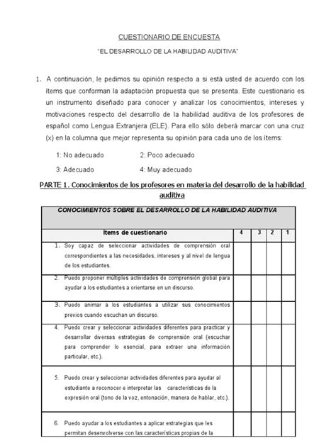 Cuestionario De Encuesta 1 Pdf Cuestionario Aprendizaje