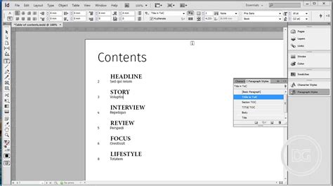 How To Create Table Of Contents In Adobe Indesign Infographie