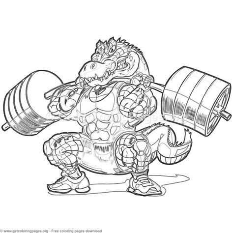 The alligator gar is a very large freshwater fish that lives in north america. Weightlifting Alligator Coloring Pages Free instant ...