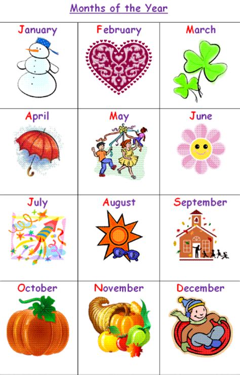 Yummy English For Children Lets Revise The Months Of The Year