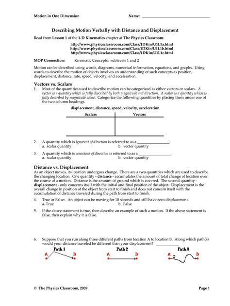 Https://tommynaija.com/worksheet/describing Motion Verbally With Distance And Displacement Worksheet Answers
