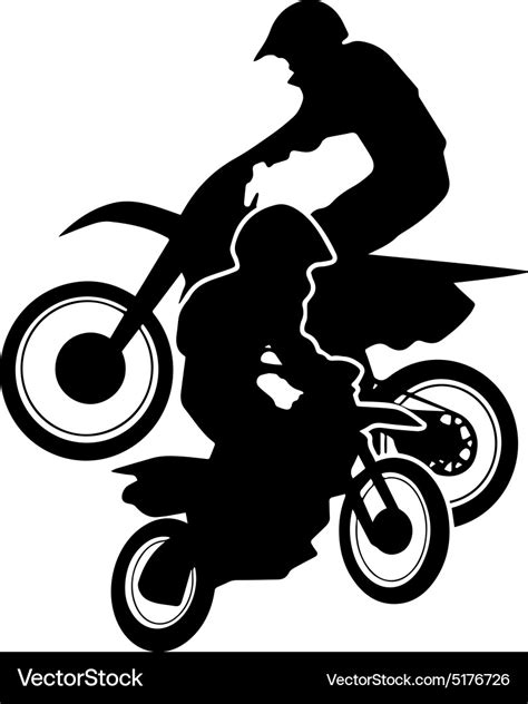 Motocross Dirt Bikes Silhouette Royalty Free Vector Image