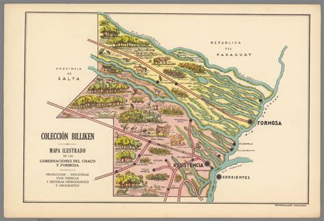 Mapa Ilustrado De La Gobernacion Del Chaco Y Formosa David Rumsey