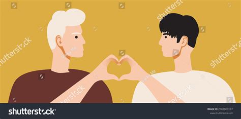 Lgbtq Couple Hands Hearts Flat Vector Stock Vector Royalty Free 2003800187 Shutterstock