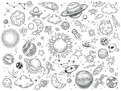 espacio garabatear astrología garabatos bosquejo espacio universo