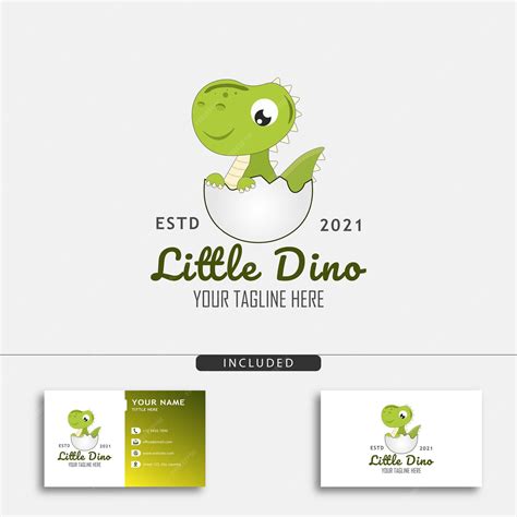 Premium Vector Cute Little Dino Logo Design Concept With Little Dino