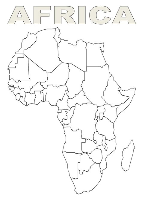 Africa (unlabeled countries) | abcteach. Printable Outline Map Of Africa With Countries