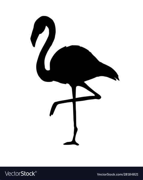 Black Flamingo Silhouette Royalty Free Vector Image