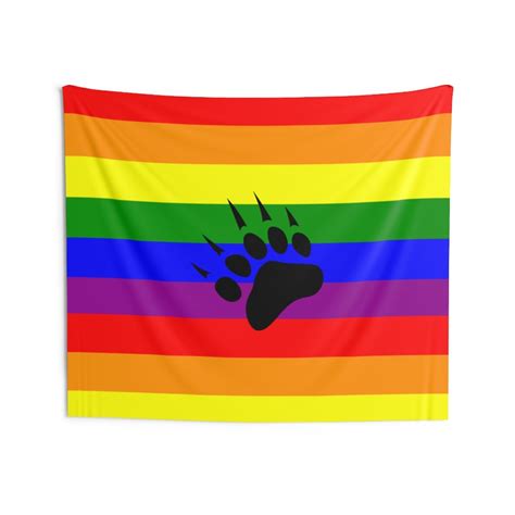 Bear Paw Print Rainbow Gay Pride Lgbt Lgbtq Flag Design Etsy