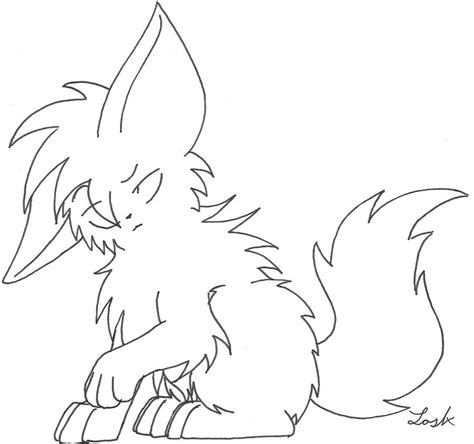 Chibi Wolf Lineart 2 By Vampire At Heart On Deviantart