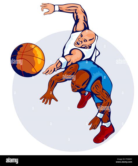 Basketball Players Rebound Stock Photo Alamy
