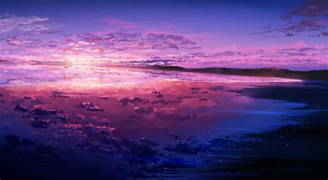 Purple Sunset Reflected In The Ocean Wallpaper Hd Artist 4k Wallpapers Images Photos And
