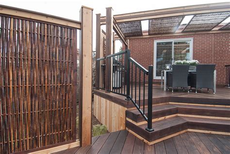 Unfortunately, many people do not feel as if they have sufficient privacy on their deck. Bamboo screens offer a beautiful organic feel while creating privacy. This is an "AFTER" photo ...