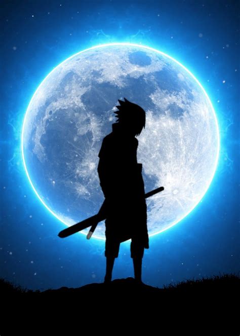 Sasuke Uchiha Blue Moon Poster By Ihab Design Displate Sasuke