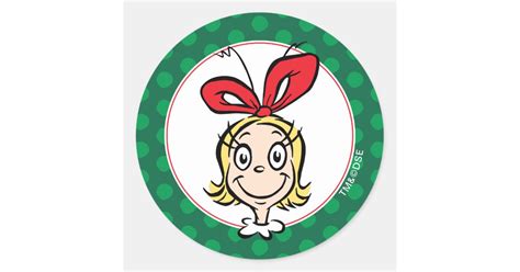 Dr Seuss Cindy Lou Who Is Nice Classic Round Sticker Zazzle