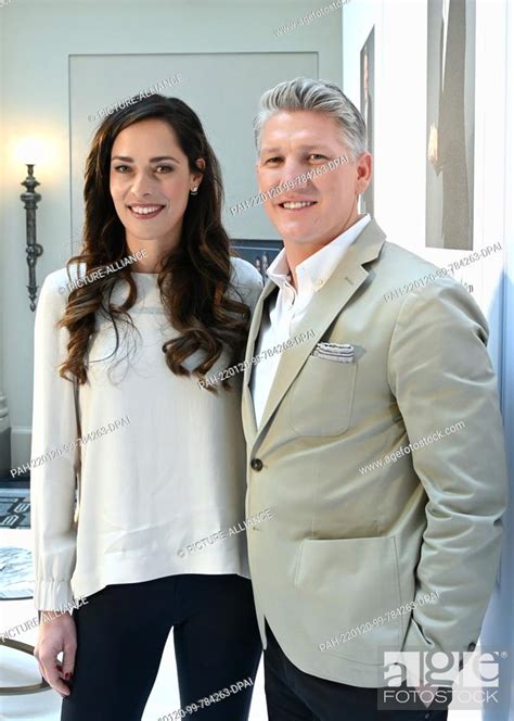 20 January 2022 Berlin Bastian Schweinsteiger And His Wife Ana Ivanovic Are On Stage At The