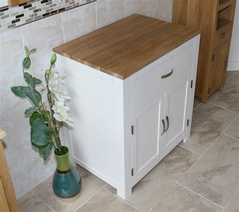 Boasting superior designs and unparalleled. White Painted | Oak Top Bathroom Storage Unit 502P ...