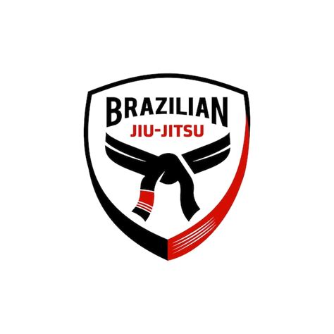Premium Vector Brazilian Jiu Jitsu Black And Red Belt Logo Icon