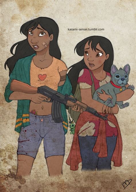 Nani Lilo And Stitch Walking Dead Disney Art Popsugar Love And Sex