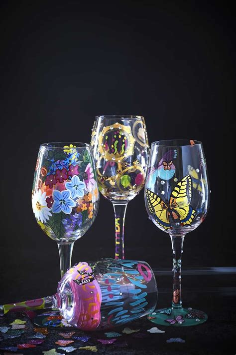 Hand Painted And Bejeweled Wine Glasses Ms Bs Cakery
