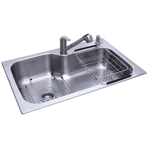 Please use our store finder to select another local store. Glacier Bay All-in-One Dual Mount Stainless Steel 33 in. 2 ...