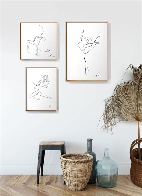 One Line Drawing One Line Dancing Girl One Line Print Etsy