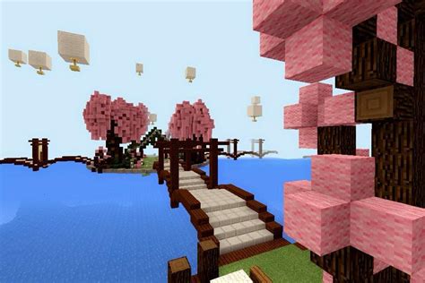 Minecraft Pe Build 8 Cherry Blossom Park Minecraft Amino