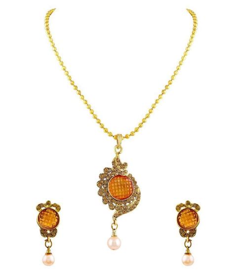 asmitta eye catchy lct stone with crystal gold plated pendant set for women buy asmitta eye