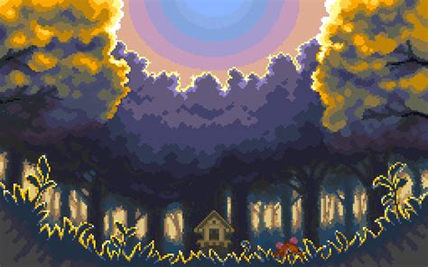 Gray House Surrounded By Tall Trees Illustration Pokémon Video Games