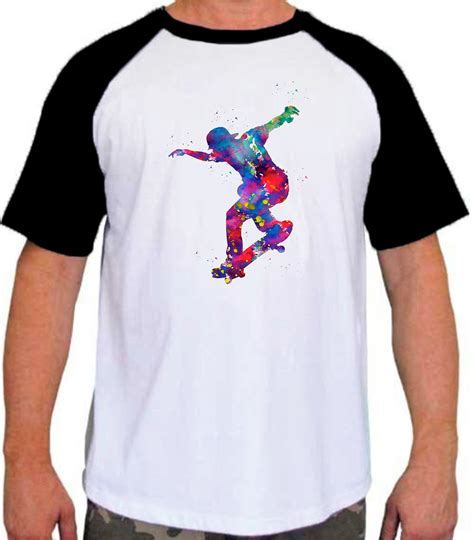 Camiseta Raglan Esporte Skate 86 Elo7 Produtos Especiais