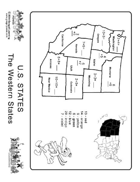 Us States The Western States Worksheet For 2nd 4th Grade Lesson