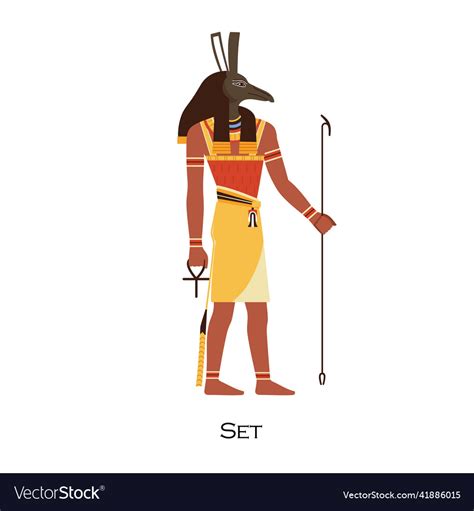 Set Ancient Egyptian God Old Egypt Deity Vector Image