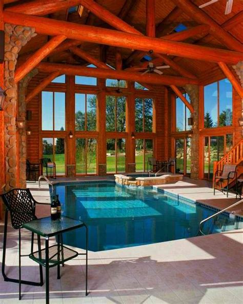 Chalets with private pools are ideal for large parties of people, while if you are holidaying in a couple or a smaller group there's no easier way to make friends with the neighbours than to invite them for an après ski pool party. 30 Indoor Swimming Pools That Will Make You Envy - DigsDigs
