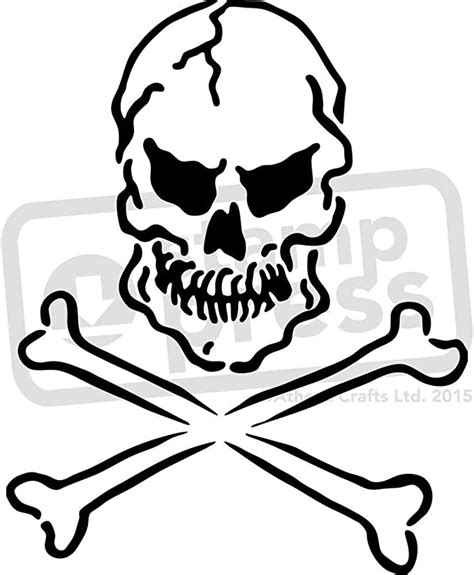 A5 Skull And Crossbones Wall Stencil Template Ws00002330