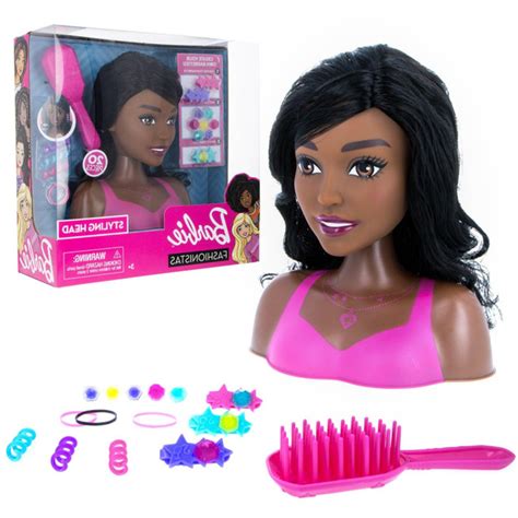 Barbie Styling Head Girls Pretend Play Doll With Hair Accessories Black Hair Wish