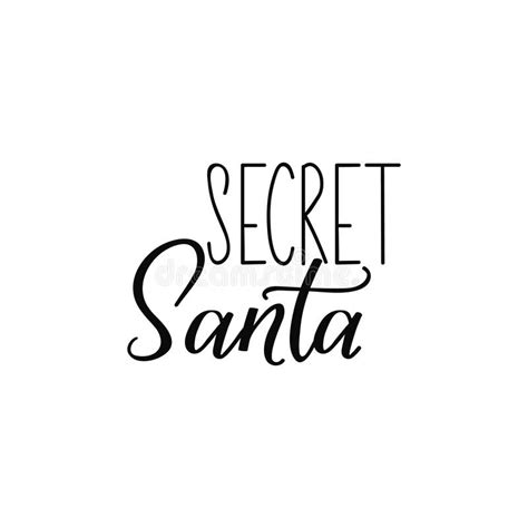 Secret Santa Lettering Calligraphy Illustration Winter Holiday