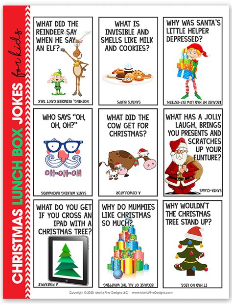 Christmas Lunchbox Jokes For Kids Free Printable
