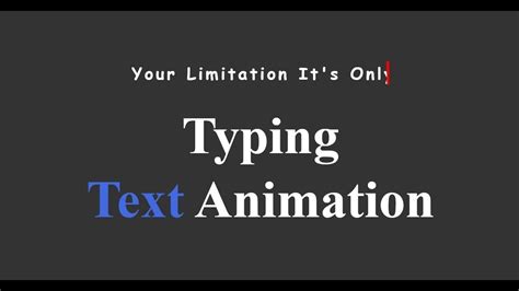 Typing Text Animation With Html And Css Youtube