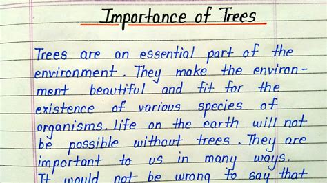 ⚡ Value Of Trees Paragraph Essay On Trees For Students 3 Examples