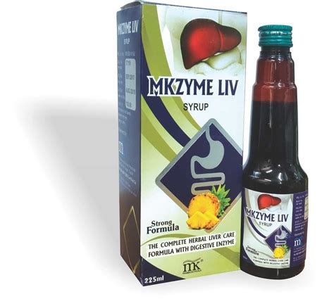 Mkzyme Liv Syrup 225 Ml Packaging Type Box Rs 120 Bottle M K