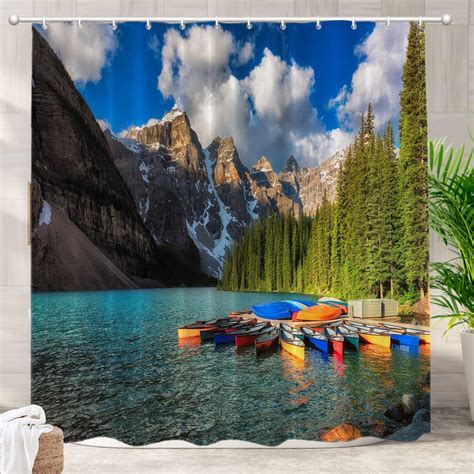 Batmerry Landscape Nature Lake Decorative Shower Curtain