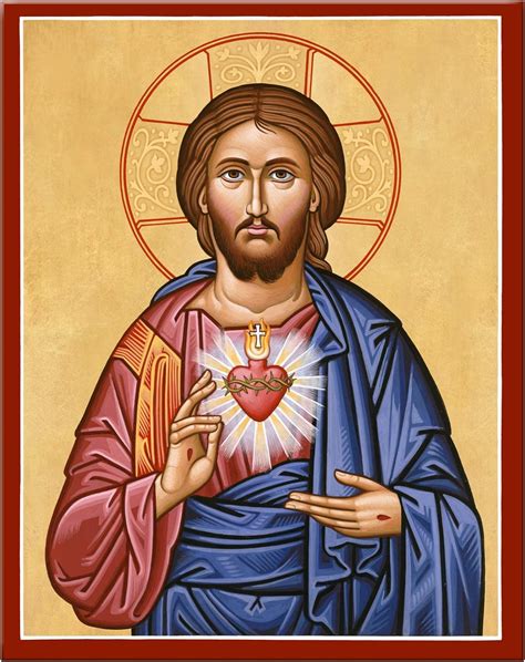 Monastery Icons Sacred Heart Of Jesus Mounted Plaque Icon
