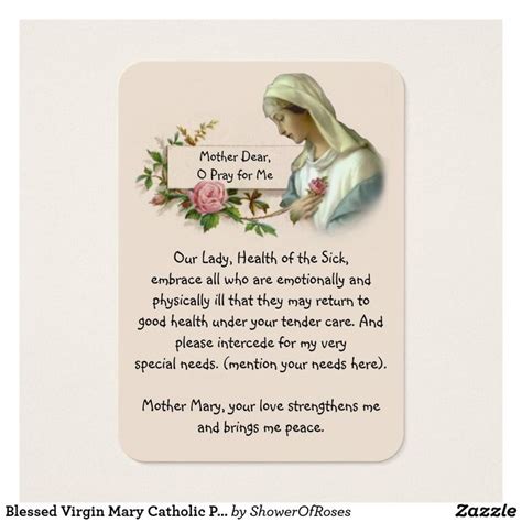 Blessed Virgin Mary Catholic Prayer For Health Prayer
