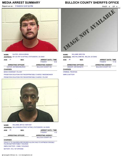 07/10/2019 Booking Report for Bulloch County - AllOnGeorgia