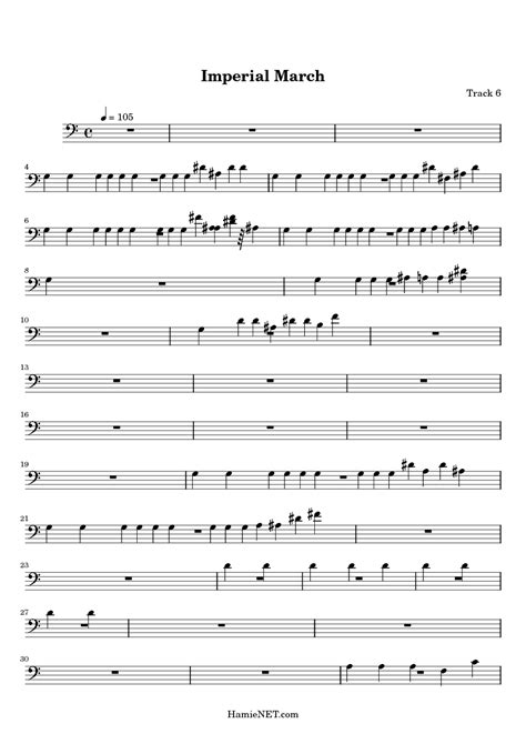 Imperial March Sheet Music Imperial March Score