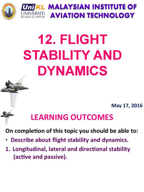 Flight Stability And Dynamics Flight Dynamics Fixed Wing Aircraft