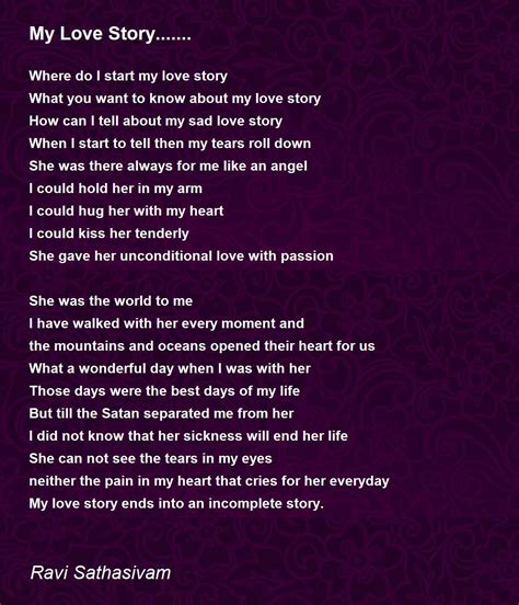 My Love Story Poem By Ravi Sathasivam Poem Hunter